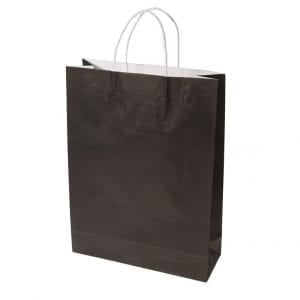 Midi Jet Black Paper Carry Bags