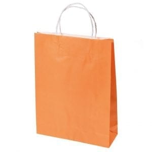 Midi Citrus Orange Paper Carry Bags
