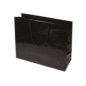 Midi Boutique Black High Gloss Laminated Carry Bag