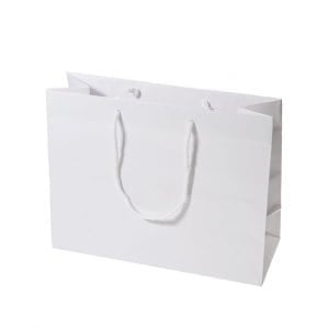 Midi Boutique White High Gloss Laminated Carry Bag