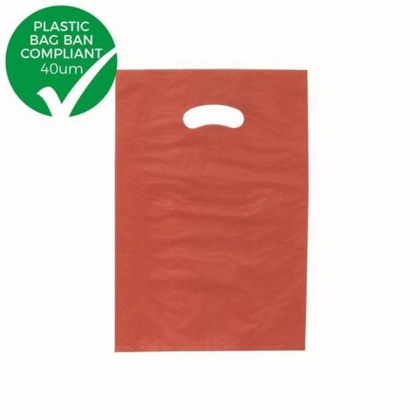 HB1021OR Small Orange Satin Plastic Carry Bag