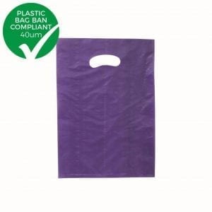 Small Purple Satin Plastic Carry Bag