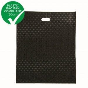 Extra Large Black/Gold Spot Satin Plastic Carry Bag