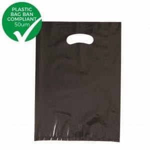 Small Black Gloss Plastic Carry Bag