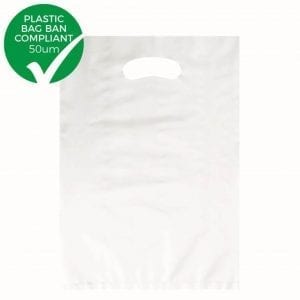 Small White Gloss Plastic Carry Bag