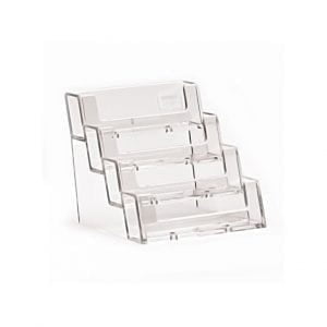 4 Bay Tiered Counterstand Business Card Holder