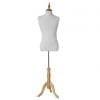 MB5024WH White Male Fabric Torso on Timber Tripod