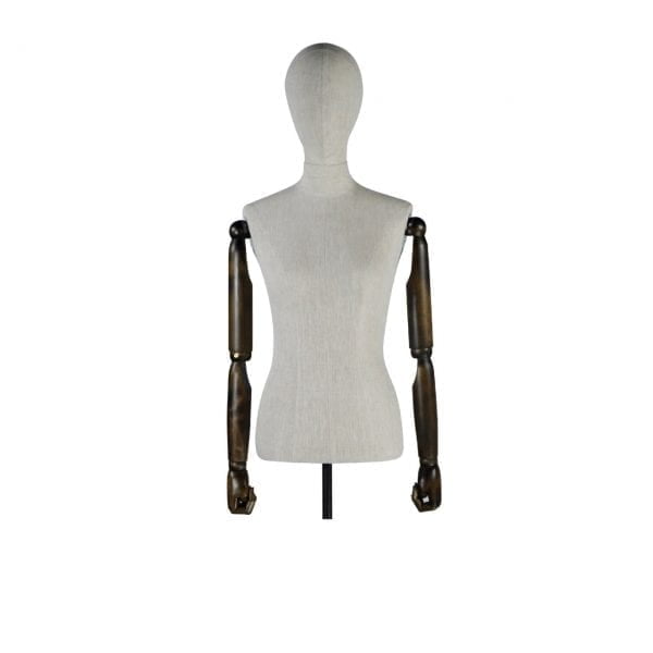 MB6326LN Linen Female Fabric Torso with Timber Arms