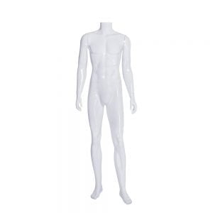 Percy Plastic Male Mannequin – Gloss White