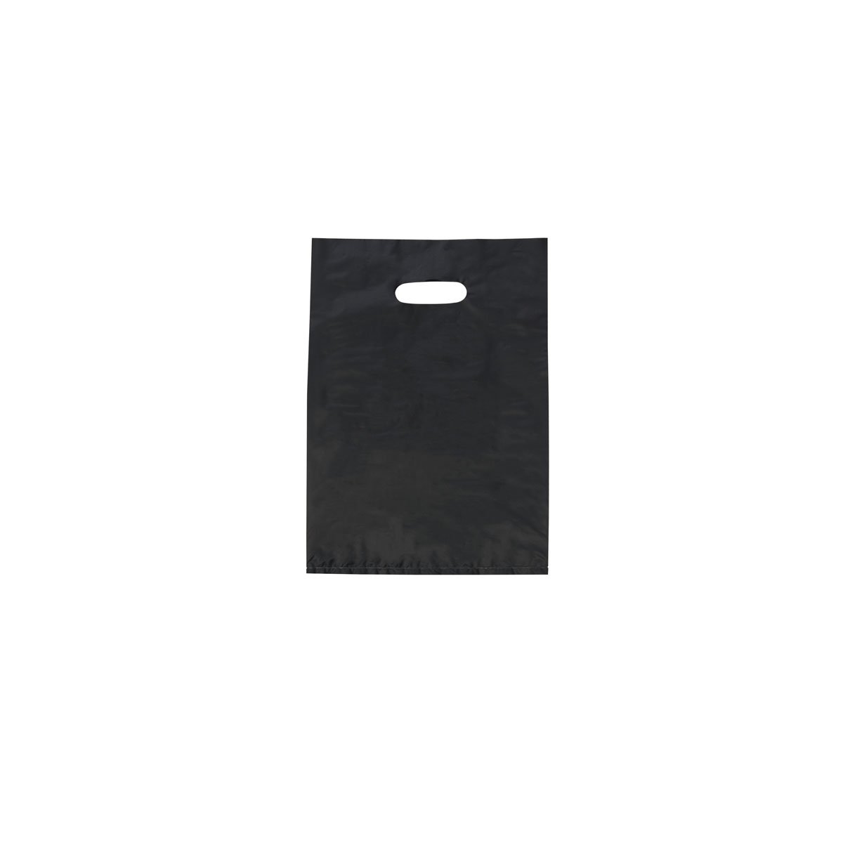 Small Jet Black Plastic Carry Bags - Apex Display