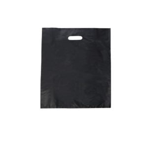 Large Jet Black Plastic Carry Bags