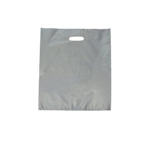 Large Classic Silver Plastic Carry Bag