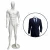 Fashion Male Abstract Mannequin Plastic White With Egghead arms down