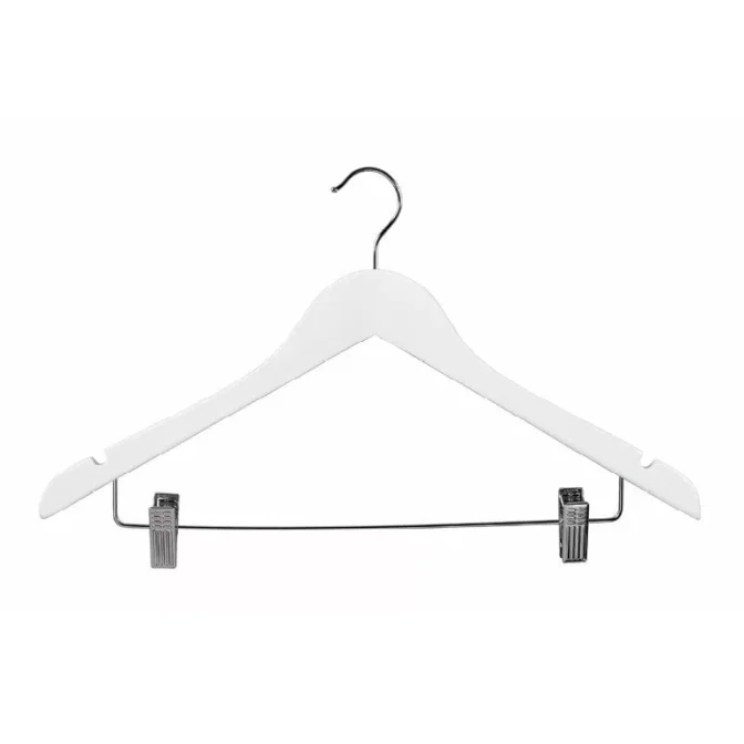 440mm White Timber Adult Combination Hangers - Apex Display