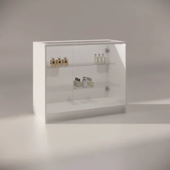 1200mm White Illuminated Glass Counter