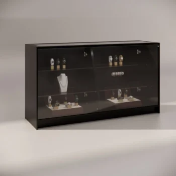 1800mm Black Illuminated Glass Counter