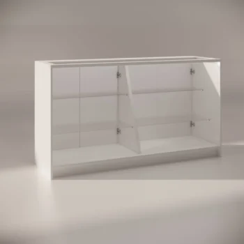 1800mm White Illuminated Glass Counter