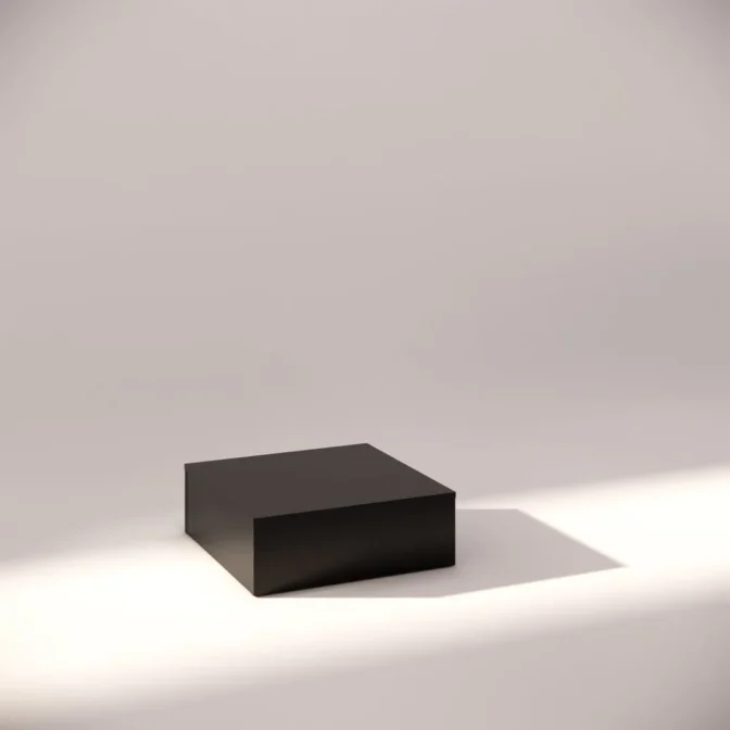 small black square display pedestal 200mm