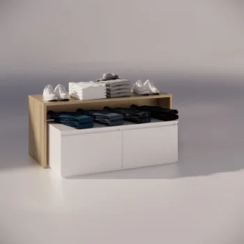 White Nested Timber Drawer Display Unit
