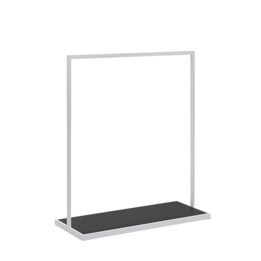 White Clothing Rack with Black Timber Base