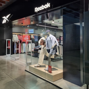Reebok DFO Outlet storefront with mannequins