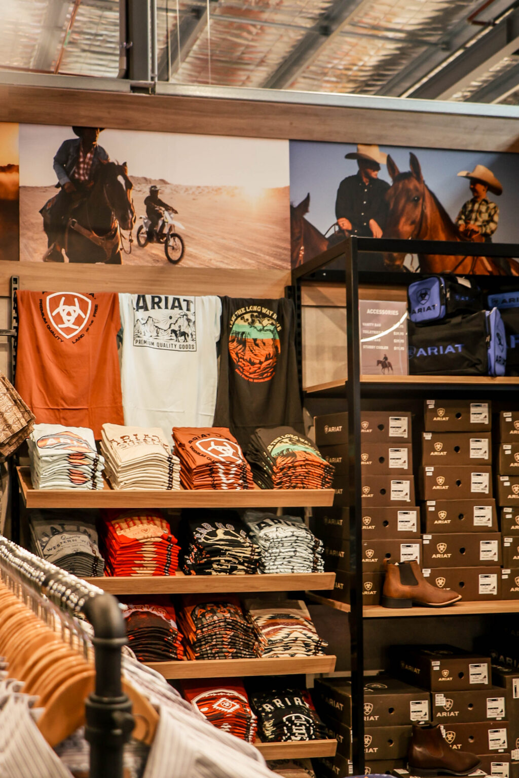 Ariat ECQ Outlet Store Shirt Display SHelves