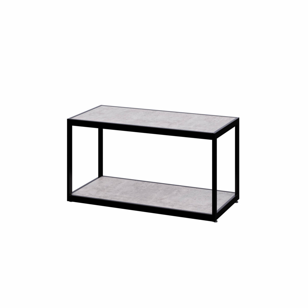 Black Steel Nesting Unit with Concrete Timber Finish