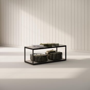 UniSlot™ Linear Nesting Unit – Steel Frame with Timber-Finished Top & Base Shelf