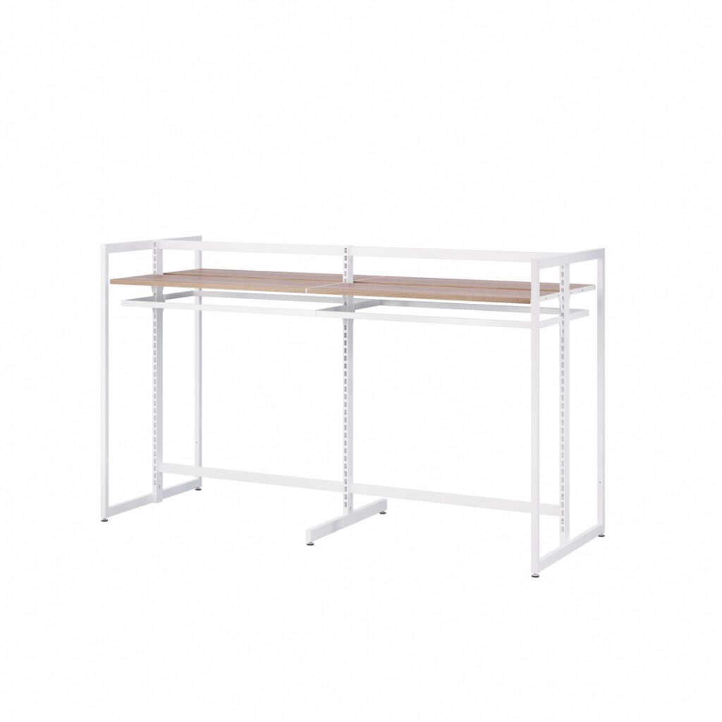 Modular Gondola Kitset C in White and Reclaimed Wood