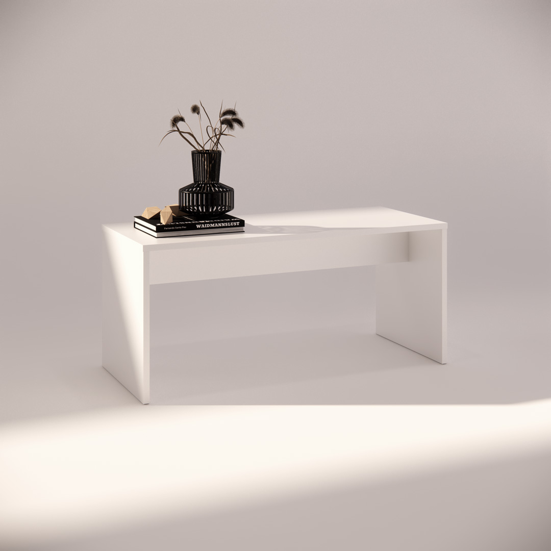 Timber Display Table in White
