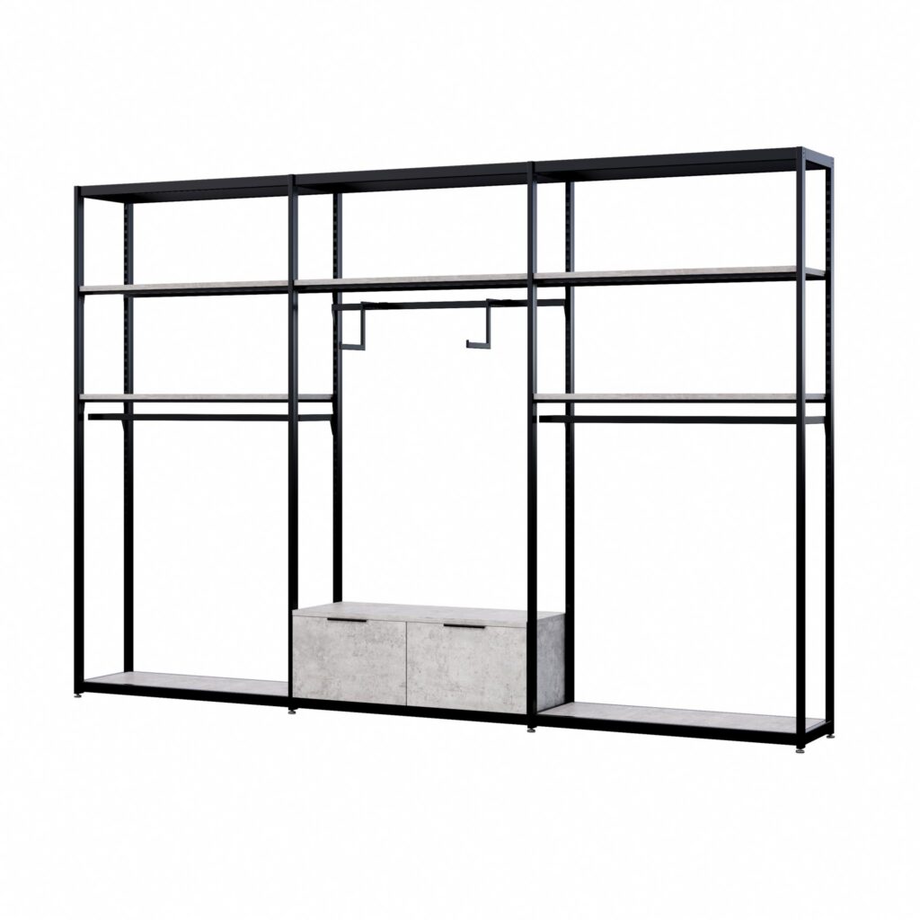 UniSlot™ Cube Kit A in Black and Concrete
