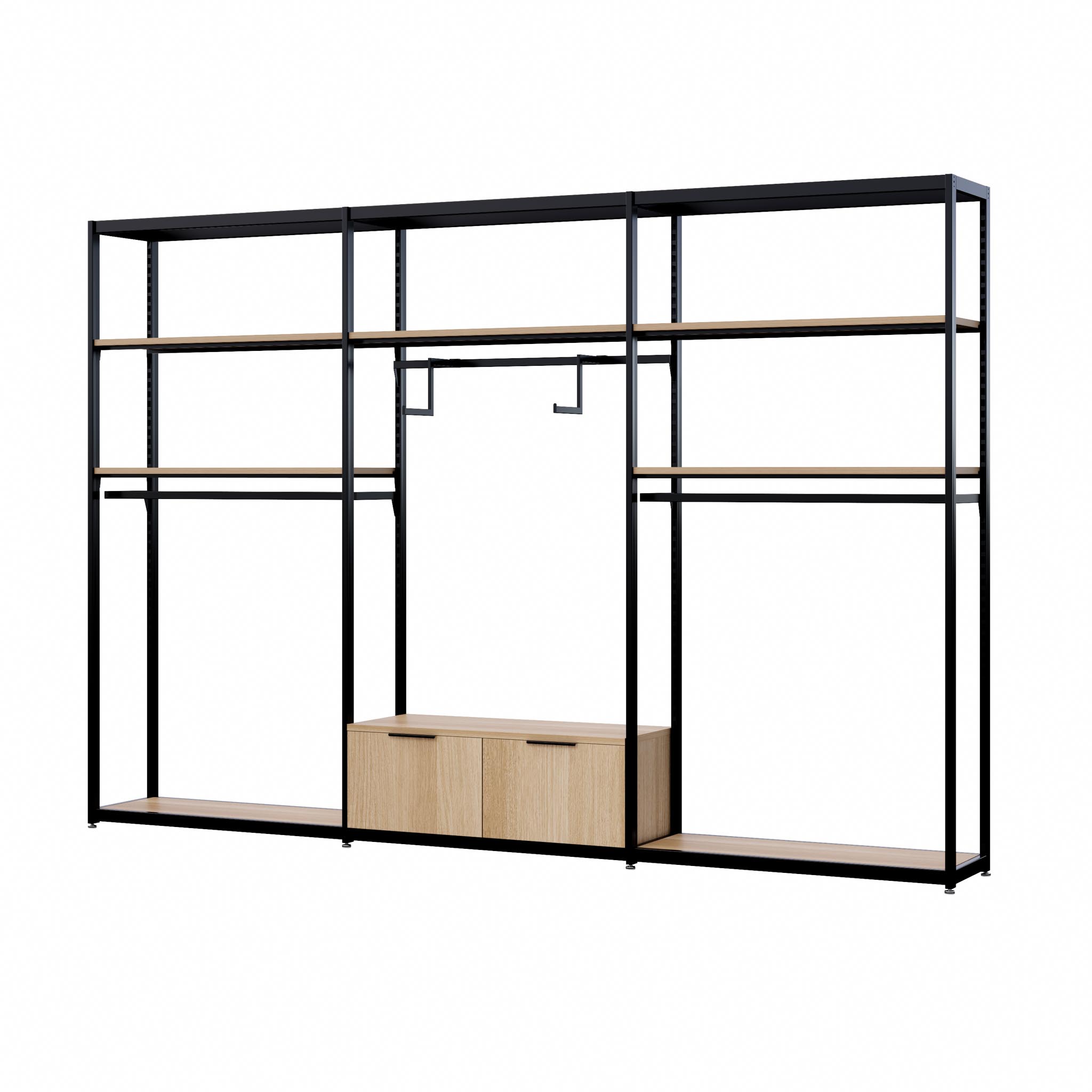 UniSlot™ Cube Kit A in Black and Native Oak