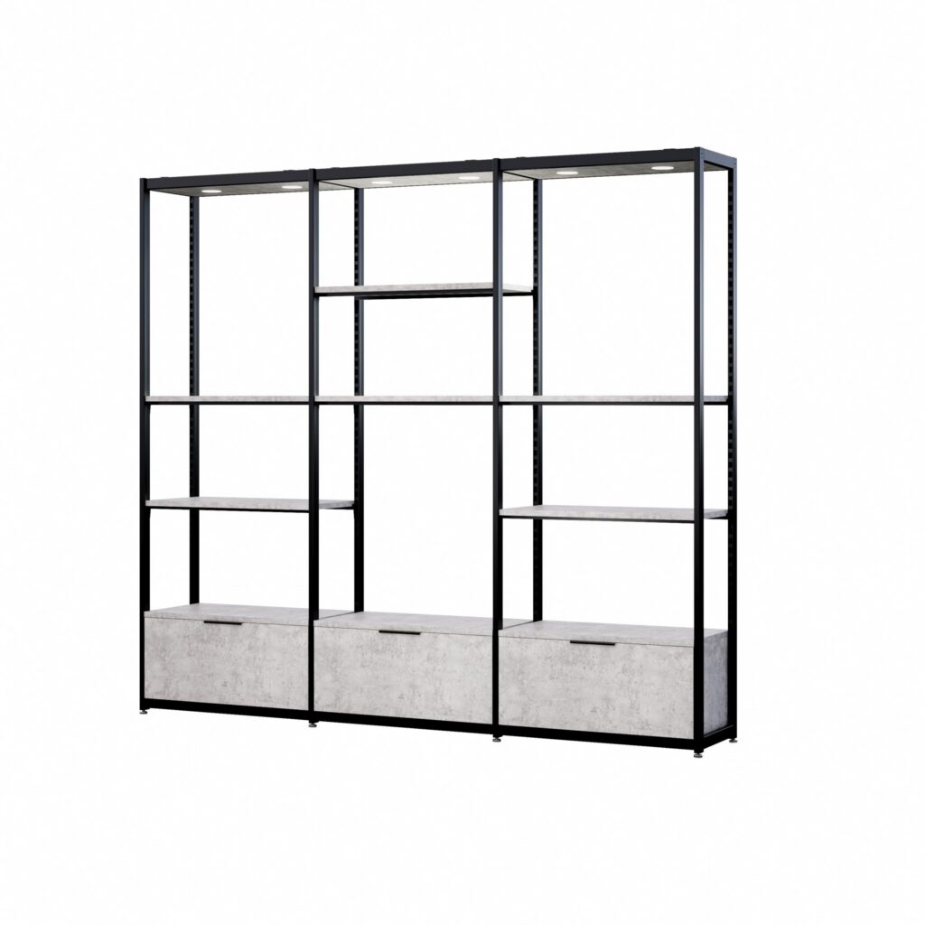 UniSlot™ Cube Kit E in Black and Concrete