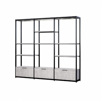 Retail Shelving – UniSlot™ Cube Kit E – Illuminated Shelving & Storage Display – 2460mm H