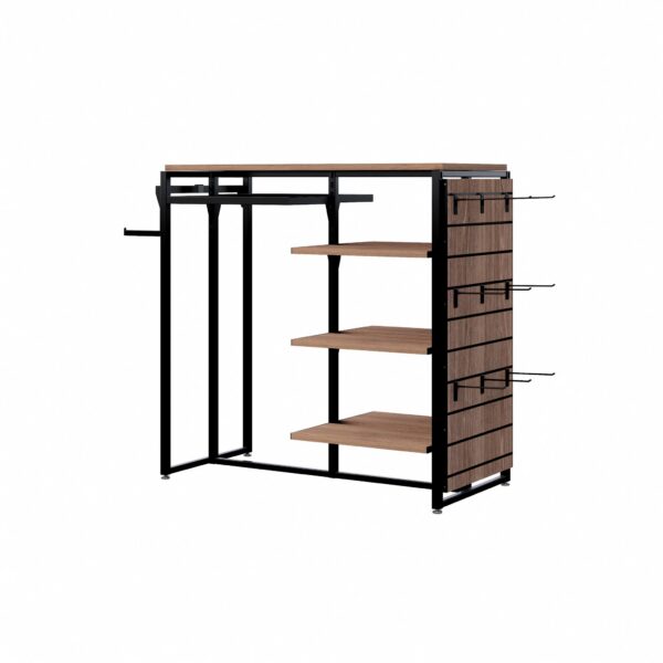UniSlot™ H-Frame Gondola Kit E in Black and Reclaimed Wood