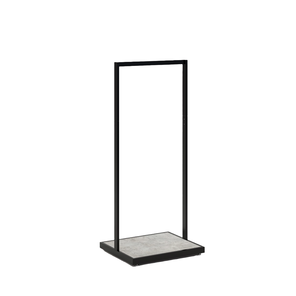 UniSlot™ Linear Rack in Black with Concrete Inset Base