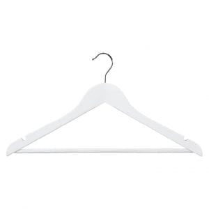 440mm White Timber Adult Shirt Hanger<br>(Carton of 100)