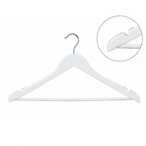 440mm White Hangers with Shoulder Grips