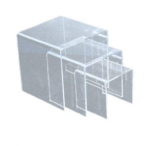 Square Acrylic Pedestals – Set of 3