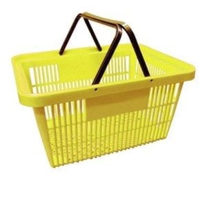 Yellow Plastic Shopping Basket
