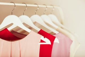 Women's clothes hanging
